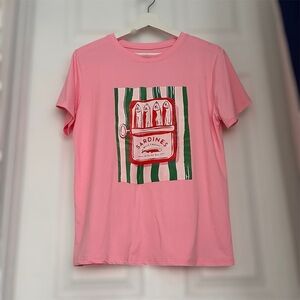 Women's Pink Graffiti Tee T-Shirt Size Medium, Funny Graphic Top Casual Relaxed